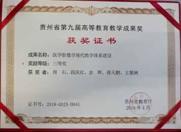 贵州省高等教育教学成果三等奖1项