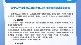 2026年群众身边不正之风和腐败问题线索征集